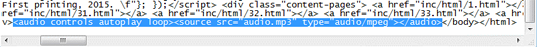 Adding the audio tag before the closing body tag in index.html
